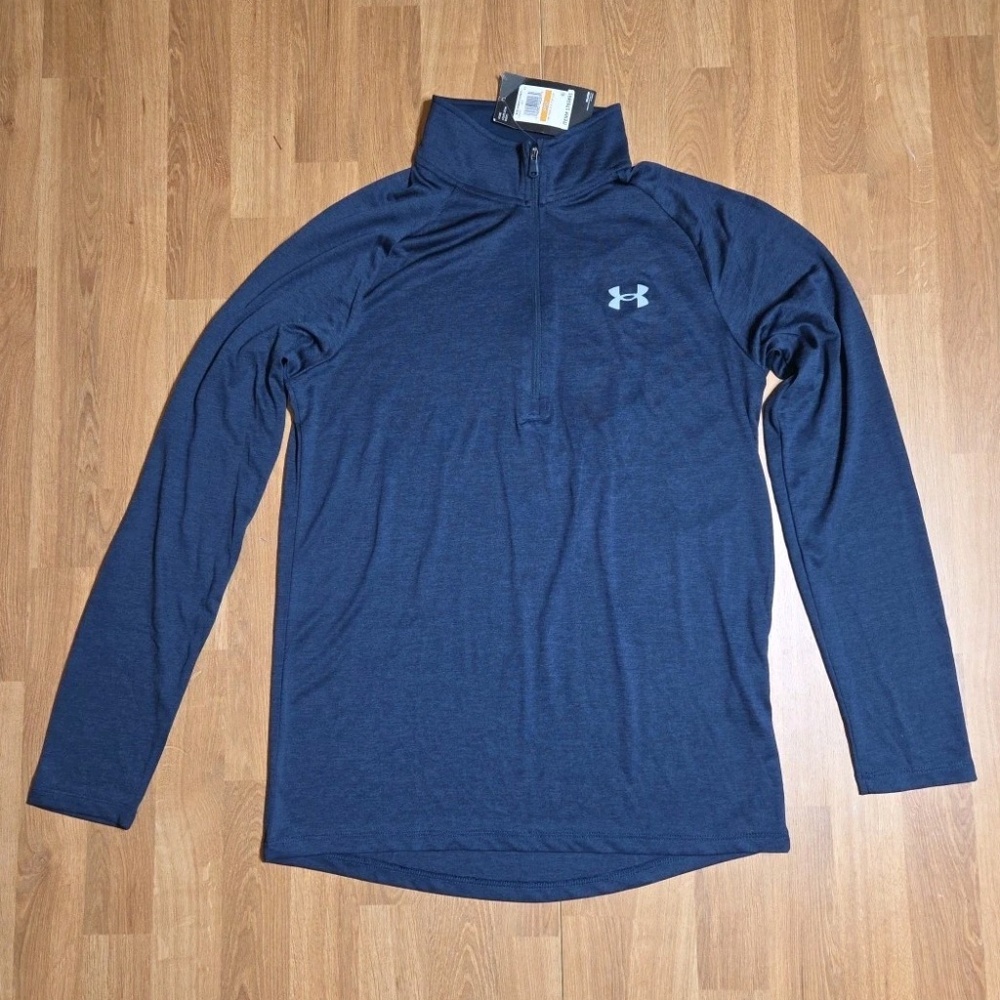 UNDER ARMOUR Navy Blue Performance Stretch 1/4 Zip Pullover size S & 2XL Men NWT